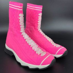 FENDI neon pink sock sneakers hight top